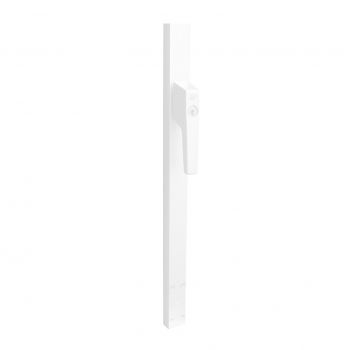Intersteel Raamespagnolet afsluitbaar Links 1500mm met uitwisselbare cilinder RAL 9010 wit test