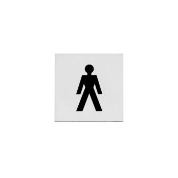 Intersteel Pictogram herentoilet zelfklevend vierkant rvs geborsteld