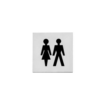 Intersteel Pictogram dames- en herentoilet zelfklevend vierkant rvs geborsteld