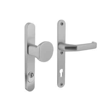 Intersteel Veiligheidsbeslag smal SKG*** greep/kruk profielcilinder 92 mm met kerntrekbeveiliging aluminium